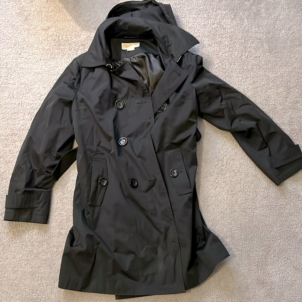 Michael Kors double breasted nylon belted trench coat size L